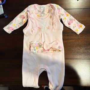 Charming Pink Floral Kids Bodysuit
